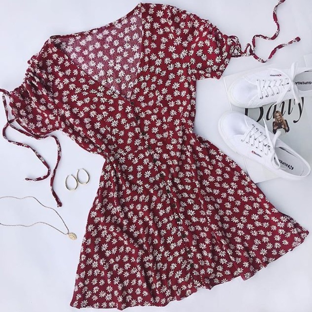 NEW Princess Polly Floral Button Front Mini Dress